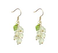 Anmpab Unique Cute Sparkly Crystal Grapes Earrings for Women Creative Simulation Fruit Dangle Drop Earrings Statement Jewelry, L, Resin, No Gemstone