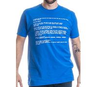 Ann Arbor T-shirt Co. Men's Blue Screen Of Death Adult T-Shirt/Geeky Windows Error Nerd Computer Tee Shirt Large Blue