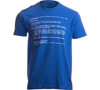 Ann Arbor T-shirt Co. Men's Blue Screen of Death Adult T-Shirt/Geeky Windows Error Nerd Computer Tee Shirt X-Large Blue