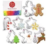 Ann Clark 7-Pc Christmas Cookie Cutters Set (Gingerbread Man, Christmas Tree, Star, Snowflake, and More) Made in USA