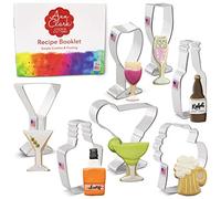 Ann Clark 7-Pc Cocktail Party Cookie Cutter Set (Champagne, Wine, Martini, Margarita, Beer Bottle, Mug, Liquor Bottle)