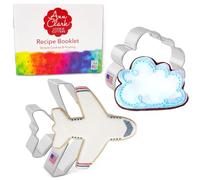 Ann Clark Air Travel and Flying Cookie Cutters 2-Pc Set (Airplane, Cloud) Made in USA