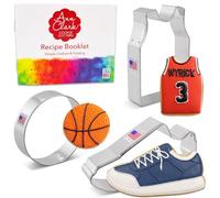 Ann Clark Basketball and Volleyball Cookie Cutters 3-Pc. Set Made in the USA, Jersey, Sneaker, Ball