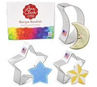 Ann Clark Celestial Cookie Cutters 3-Pc Set (Crescent Moon, Stars) Made in USA