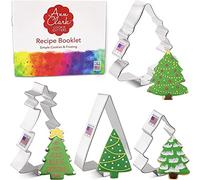 Ann Clark Christmas and Holiday Tree Cookie Cutters 4-Pc Set, Made in USA