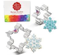 Ann Clark Christmas Snowflake Cookie Cutters 2-Pc Set (6.4cm & 8.3cm) Made in USA