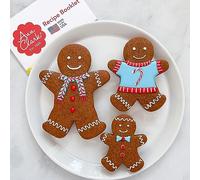 Ann Clark Cookie Cutters 3-Piece Gingerbread Man Cookie Cutter Set with Recipe Booklet, 7.6 cm, 9.5 cm, 12.7 cm