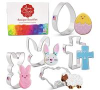 Ann Clark Easter Cookie Cutters 5-Pc. Set (Easter Egg, Bunny, Bunny Face, Holy Cross, Lamb) Made in USA