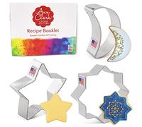 Ann Clark Eid Mubarak Islamic Ramadan Cookie Cutters 3-Pc. Set (Islamic Star, Star, Crescent Moon) Made in USA