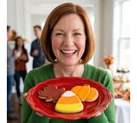 Ann Clark Halloween Fall Fun Cookie Cutters 3-Pc Set (Pumpkin, Maple Leaf, Pie Slice/Candy Corn) Made in USA