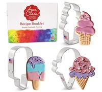 Ann Clark Ice Cream Cookie Cutters 3-Pc. Set (Popsicle, Hard and Soft Serve Ice Cream Cone) Made in USA