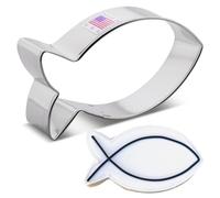 Ann Clark Jesus Fish/Christian Ichthys Cookie Cutter 10.16 cm, Made in USA