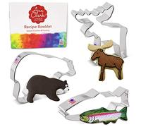 Ann Clark Mountain Wildlife Cookie Cutters 3-Pc. Set (Bear, Moose, Fish) Made in USA