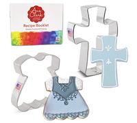 Ann Clark Religious Baptism/First Communion Cookie Cutters 2-Pc. Set (Dress and Holy Cross) Made in USA by Ann Clark, Dress and Holy Cross