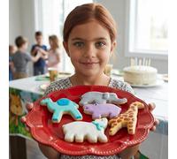 Ann Clark Safari Zoo Animals Cookie Cutters 5-Pc Set (Elephant, Giraffe, Hippo, Bear, Camel) Made in USA