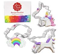 Ann Clark Unicorn Cookie Cutters 3-Pc. Set - Made in USA - Unicorn Head, Rainbow