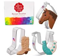 Ann Clark Western/Horse Cowboy Cookie Cutters 3-Pc. Set Made in the USA