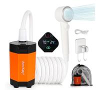 Ann Katy Portable Camping Shower Outdoor Camp Shower Pump,Upgrade Rechargeable Electric Shower Pump with Intelligent Digital Display Multiple Spray Modes for Camping, Hiking, Traveling,RV