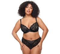 Ann Summers 2 Pack Sexy Lace Fuller Bust DD+ Non Padded Plunge Bra, DD-H Cup, Curve-Enhancing Womens Underwear with Underwire Support, Sheer Lace Cups & Power Mesh Wings Black Multipack Bra