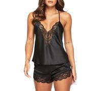 Ann Summers Adoration Cami Set, Size: Medium, Black - Made from satin and lace
