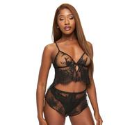 Ann Summers Availing All Over Lace Cami Set (2-Piece) - Womens Nightwear with Floral Lace & Sheer Mesh - Flattering Women's Lingerie Set with Satin Trim, Cut-Out Detail & Adjustable Straps - Black
