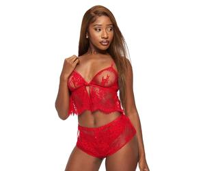 Ann Summers Availing All Over Lace Cami Top & Shorts 2-Piece Set Pale Pink