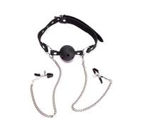 Ann Summers Ball Gag & Nipple Clamps Silver, Bondage, BDSM, Fantasy Couple Play, Dominate or Surrender, Adult Sex Toy - Silver