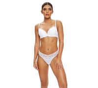 Ann Summers Bridal Sexy Lace Padded Plunge Bra, Fuller Bust DD+, A-G Cup, Curve-Enhancing Womens Underwear with Padded Cups & Underwire, Removable Mini Pads for Smaller Sizes, Adjustable Straps White