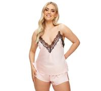 Ann Summers Cerise Satin Cami Set (2-Piece) - Lingerie With Adjustable Straps & Plunge Neckline, Ladies Pyjamas, Women's Pyjama Set - Genuine Nightwear for Women
