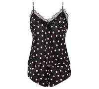 Ann Summers Cerise Satin Cami Set (2-Piece). Satin Lingerie with Adjustable Straps & Plunge Neckline, Women's Pyjama Set - Genuine Nightwear for Women