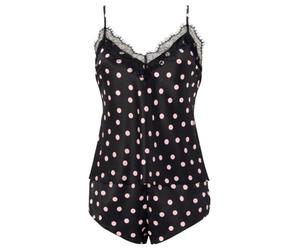 Ann Summers Cerise Satin Cami Set (2-Piece). Satin Lingerie with Adjustable Straps & Plunge Neckline, Women's Pyjama Set - Genuine Nightwear for Women