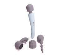 Ann Summers Power Massage Wand Set USB Rechargeable Vibrating Massager with 3 Attachments: Anal Beads, Textured Clit Stim & A Rabbit 8 Speeds, 20 Vibrations - Genuine Ann Summers Accessories
