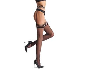 Ann Summers Fashion Stocking & Suspender Set for Women Black