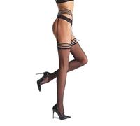 Ann Summers Fashion Stockings and Suspenders Set Modern Suspender Tights with Bold Stripes & Matching Suspender Belt for a Sleek Look - Genuine Hosiery & Lingerie for Women