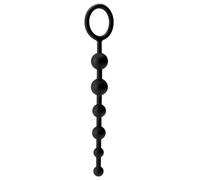 Ann Summers Flexible Waterproof Silicone Anal Beads Black | Flexible Silicone Anal Beads with Graduated Sizes. Insertable Length 6.5". Looped Handle. Easy Removal. Waterproof Sex Toy.