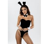 Ann Summers Halloween Tuxedo Bunny Costume Velvet Bunny Outfit Women's Halloween Bunny Costume with Bunny Ears and Tail, Bunny - Easter Outfit