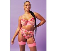 Ann Summers Heart Bouquet Non Padded Fuller Bust Balcony Bra, Bright Pink 34E