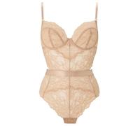 Ann Summers Hold Me Tight Body Hourglass Shaping, Ladies Underwear with Brazilian Brief, Bodysuit with Cut-Out Back, & Underwired Cups - Genuine Womens Lingerie Light Beige