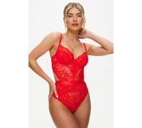 Ann Summers Hold Me Tight Body, Size: X Small, Red - Hook and eye fastenings