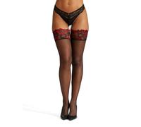 Ann Summers - Lace Top Contrast Hold Ups - Hold Up Stockings for Women - Contrast Finish - 20 Denier