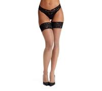 Ann Summers Lace Top Glossy Hold Ups Nude/Black