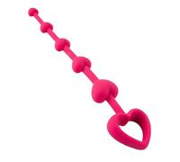 Ann Summers Lover’s Heart Anal Beads - Graduated Silicone Anal Beads with Heart-Shaped Pull-Out Handle - Soft, Body-Safe Design for Buildable Pleasure