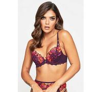 Ann Summers Luminescent Padded Plunge Bra Purple Multi