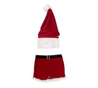 Ann Summers Mr Claus Set - Red Velvet Christmas Shorts & Santa Hat with Faux Fur Trim & Buckle Waistband - Festive Fancy Dress Costume for Men - Ideal for Christmas Parties & Role Play