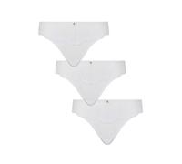 Ann Summers Sexy Lace 3 Pack Thong Low-Rise Womens Lingerie Underwear with Mesh Back, Floral Lace & Centre Charm, Cotton Gusset Stylish & Comfortable G String for Minimal Lines White Multipack Knicker