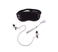 Ann Summers Sensations Set - 3 Piece Set (PU Blindfold, Nipple Clamps & Pinwheel) - Bondage Kits - BDSM, Fantasy Couples Play, Dominate or Surrender - Black & Silver