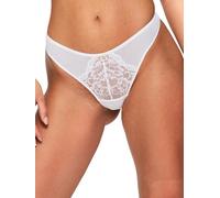 Ann Summers Sexy Lace 3 Pack Thong Low-Rise Womens Lingerie Underwear with Mesh Back, Floral Lace & Centre Charm, Cotton Gusset Stylish & Comfortable G String for Minimal Lines White Multipack Knicker