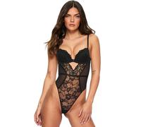 Ann Summers Sexy Lace Body Black, Lace Womens Underwear with Jewelled Charm, Flattering & Easy to Wear Bodysuit, Underwire Support & Plunge Fit - Womens Lingerie