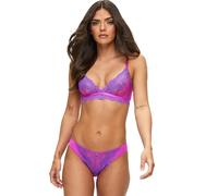 Ann Summers Sexy Lace Brazilian Knickers for Women Stylish and Comfortable Womens Underwear with Mesh Panels & Brazilian Cut Back, Low-Rise Fit with Cotton Gusset Pink/Blue - Womens Lingerie