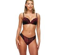 Ann Summers Floral Sexy Lace Planet Brazilian Briefs, 20, Black and Red - Summer Sale - Made from a minimum of 30-50% recycled fibres